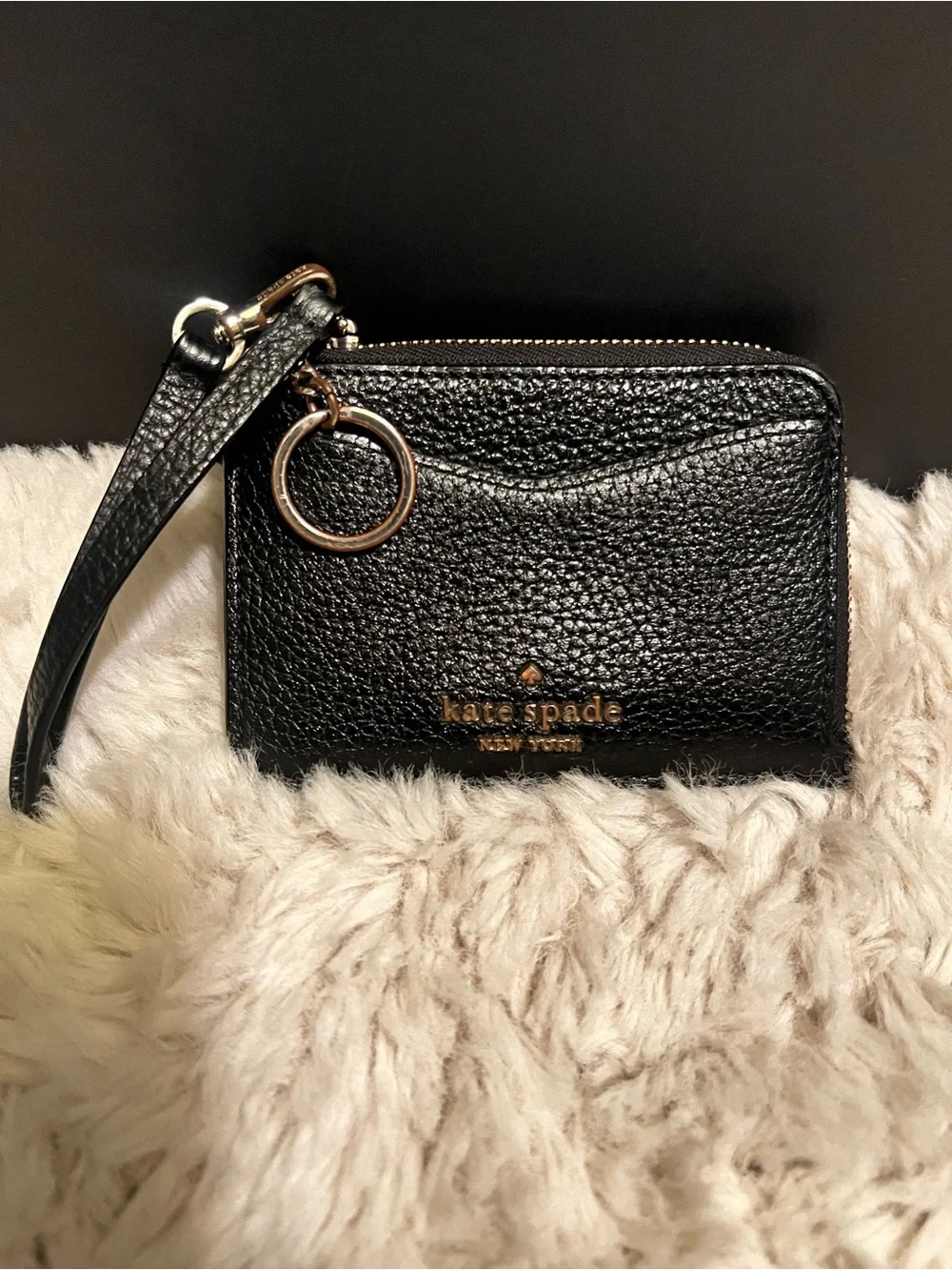 kate spade Leila  Pebbled Leather Small Card Holder Wristlet Wallet